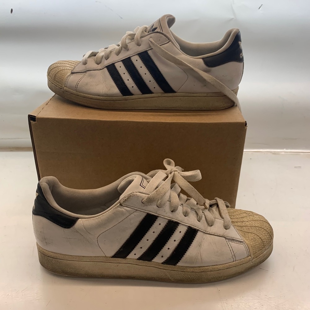 Adidas Originals Superstar White Black Leather Shell Toe Sneakers G17068 Mens 12